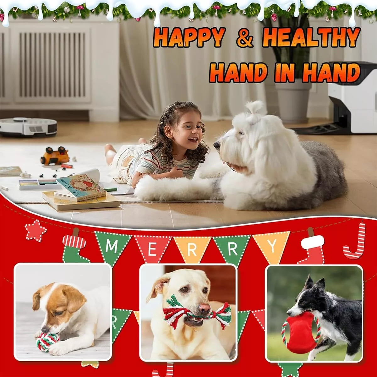 6pcs Dog Chew Toy Christmas Set
