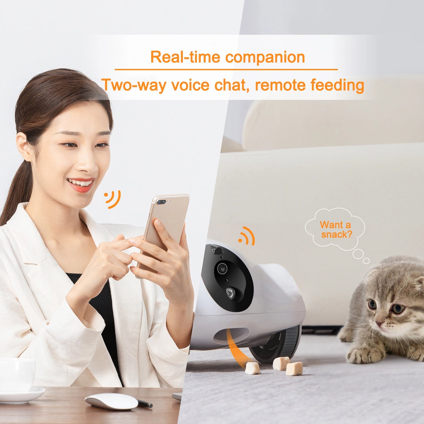 1080P Movable Pet Robot