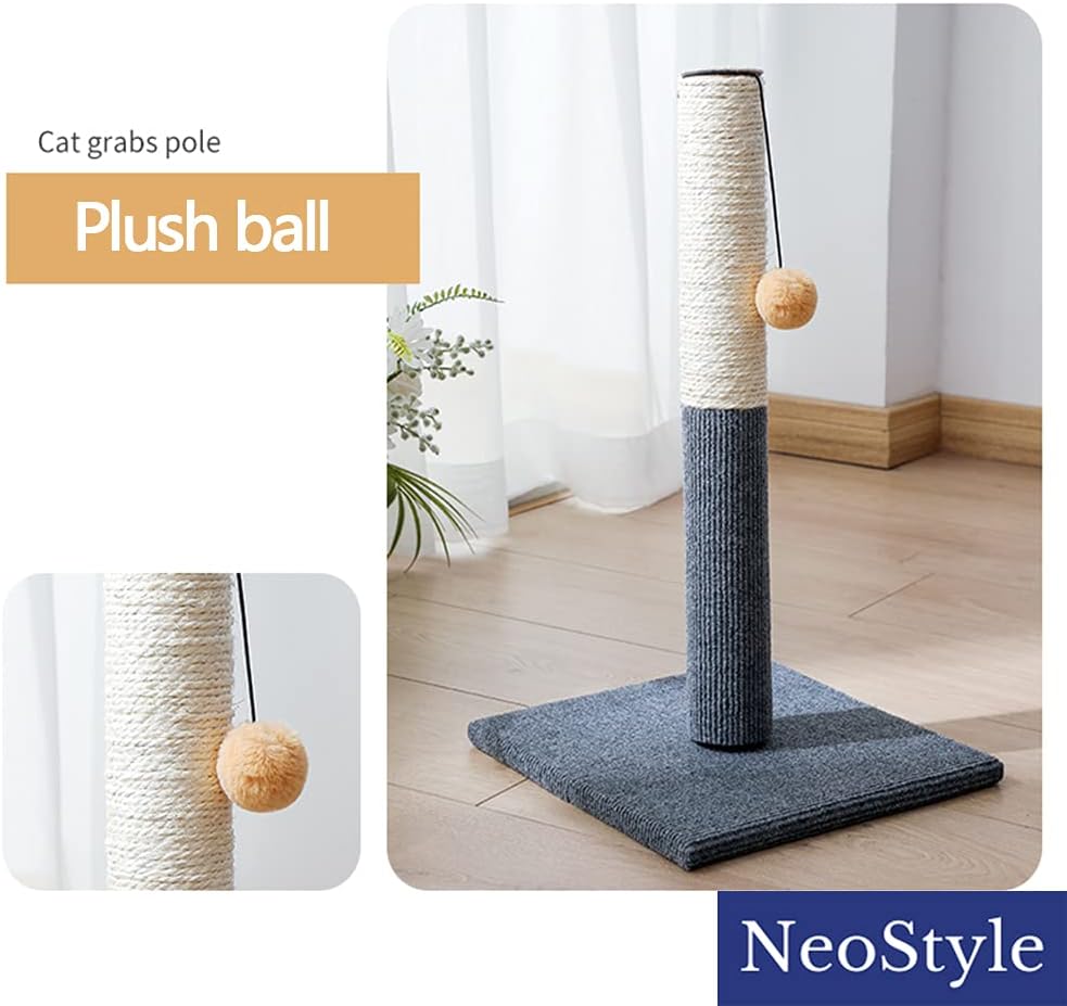 Cat Scratching Post | High-Quality Sisal Rope & Sturdy Plush Ball