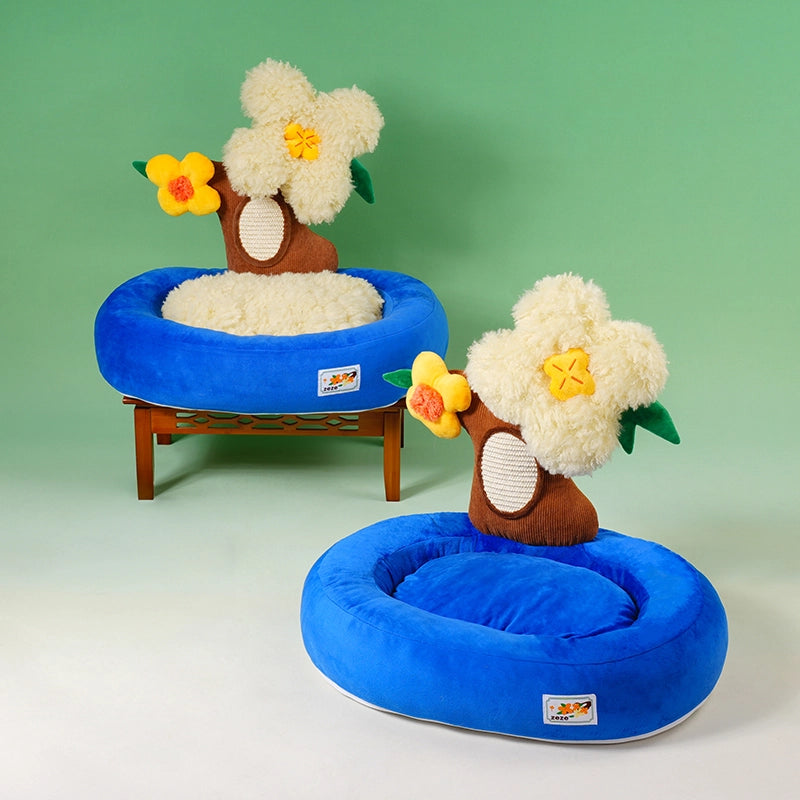 Plant Cat Bed & Scratcher 2-in-1