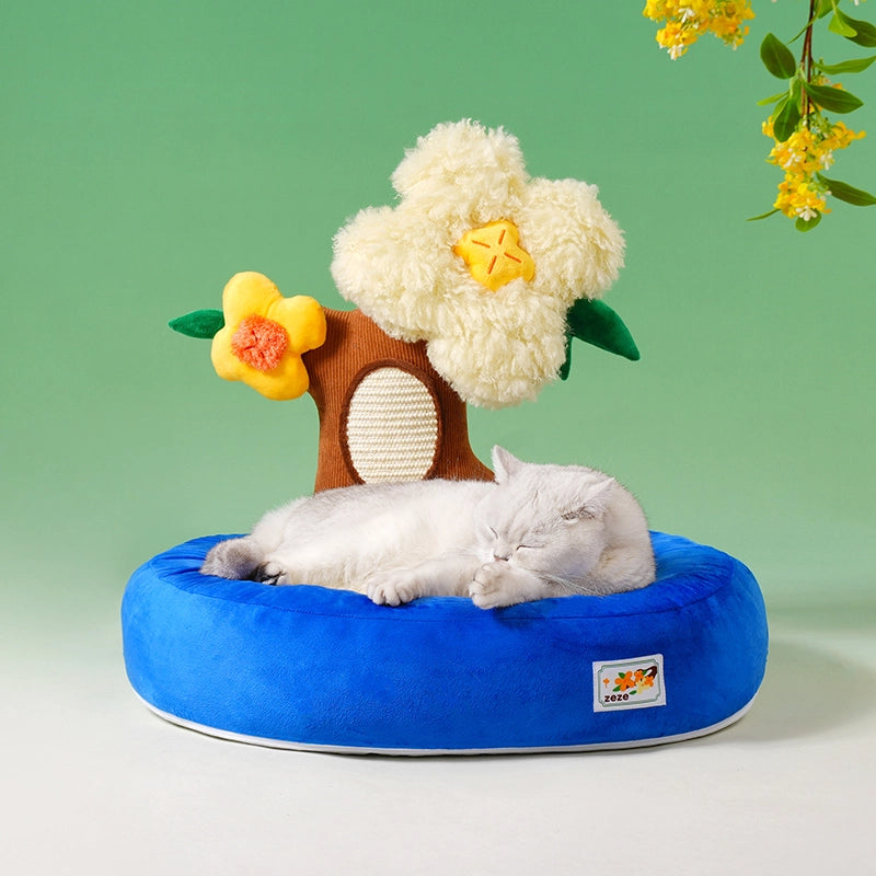 Plant Cat Bed & Scratcher 2-in-1