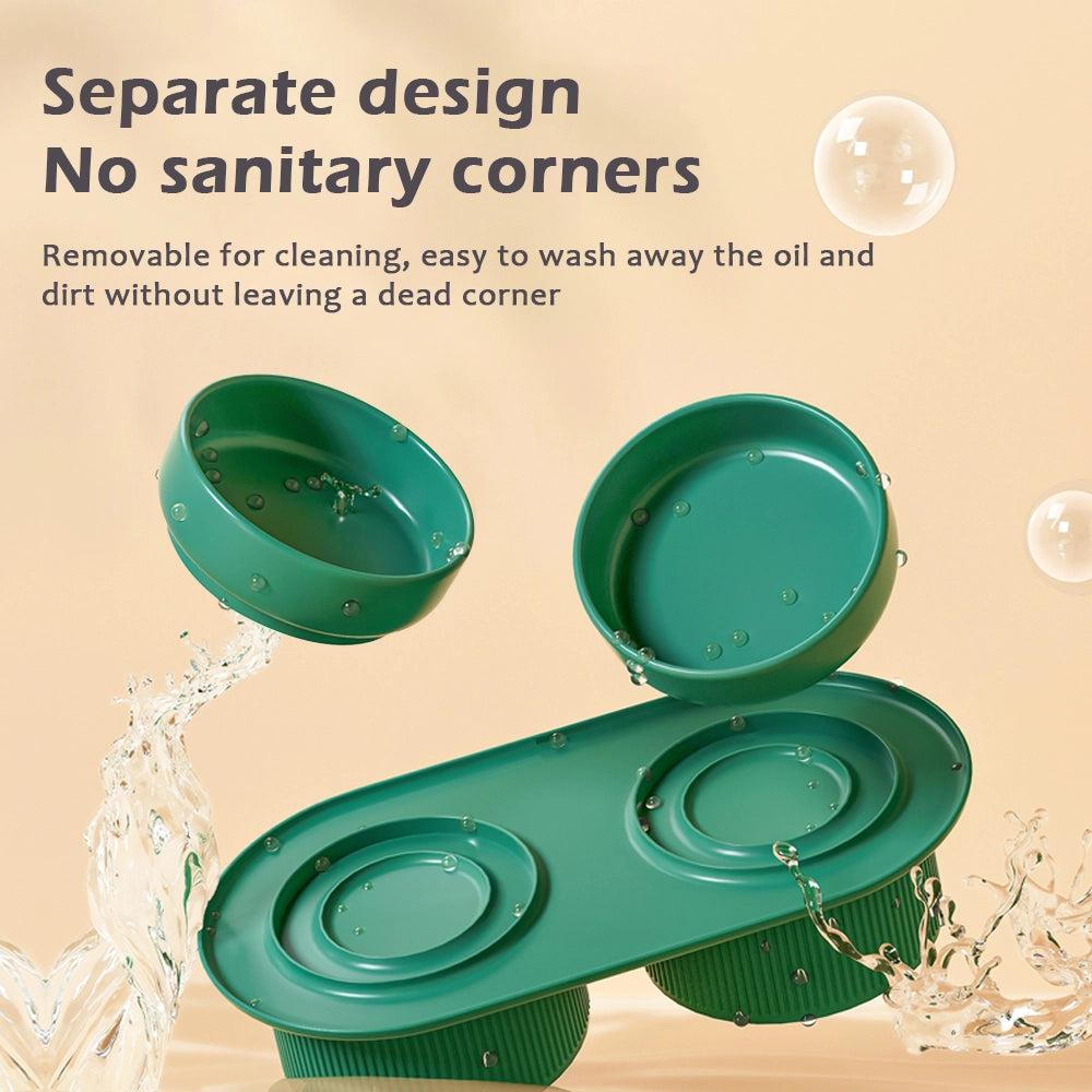 Ergonomic Cat Bowl green style Features