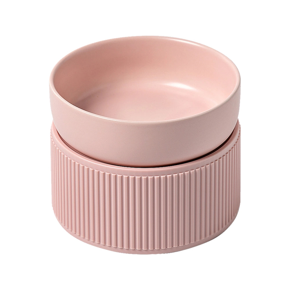 Ergonomic Cat Bowl pink style Front View