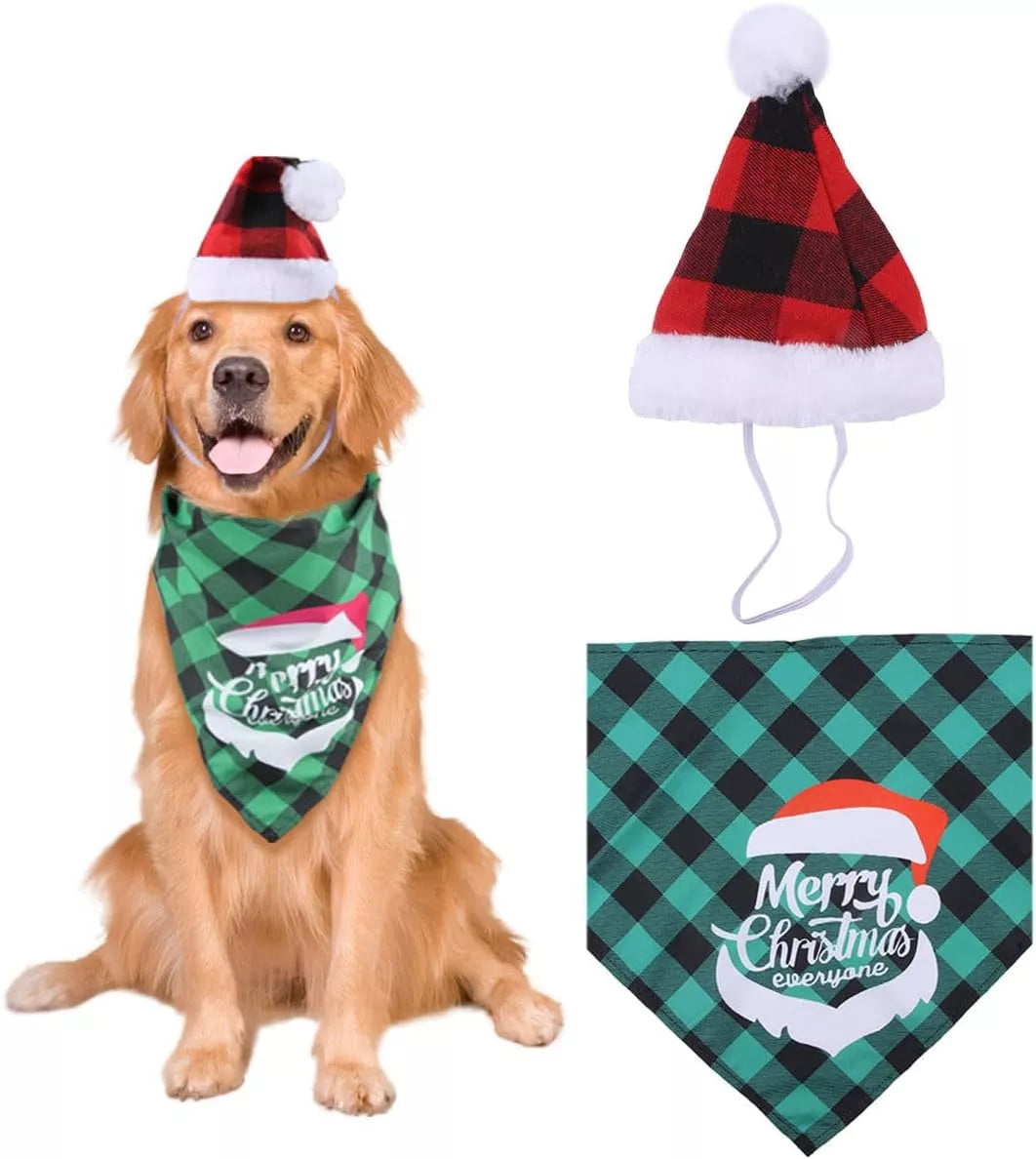 Christmas Pet Hat and Scarf Set