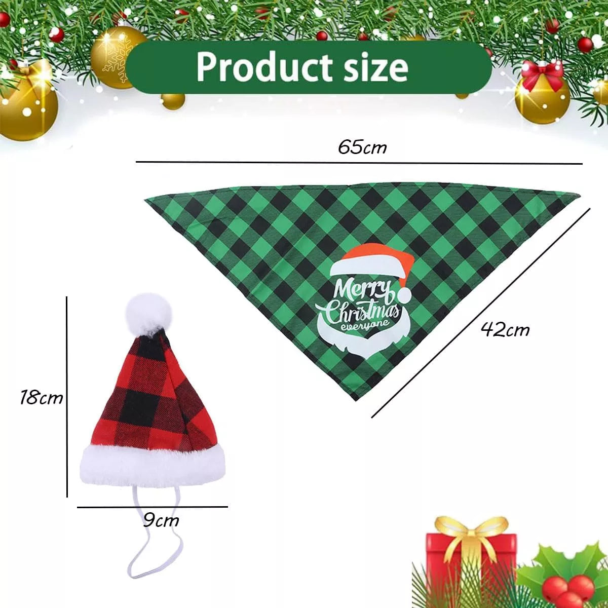 Christmas Pet Hat and Scarf Set