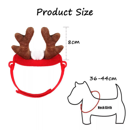 Christmas Pet Red Antler Hair Band