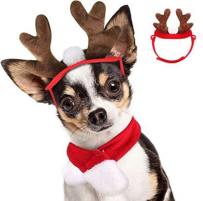 Christmas Pet Red Antler Hair Band