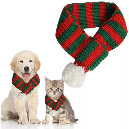 Christmas Pet Red and Green Scarf