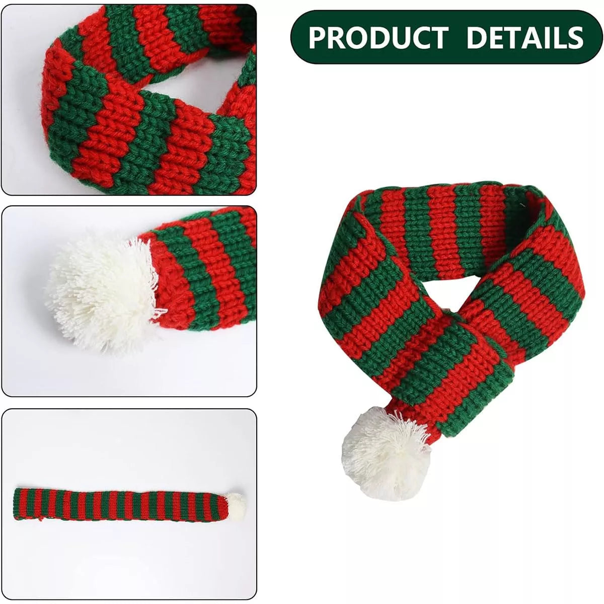 Christmas Pet Red and Green Scarf