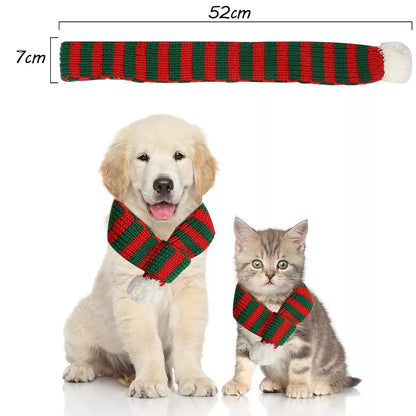 Christmas Pet Red and Green Scarf