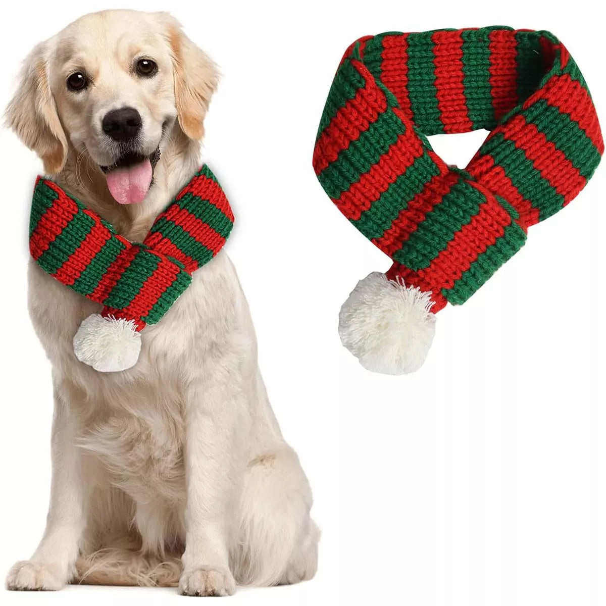 Christmas Pet Red and Green Scarf