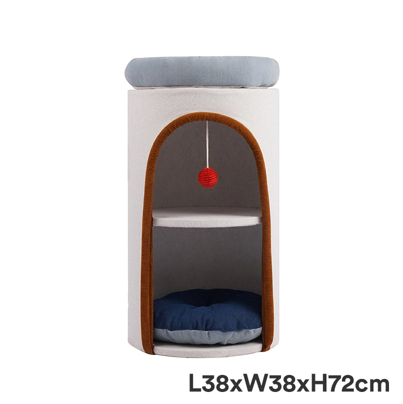 Denim Cat Tree & Bed