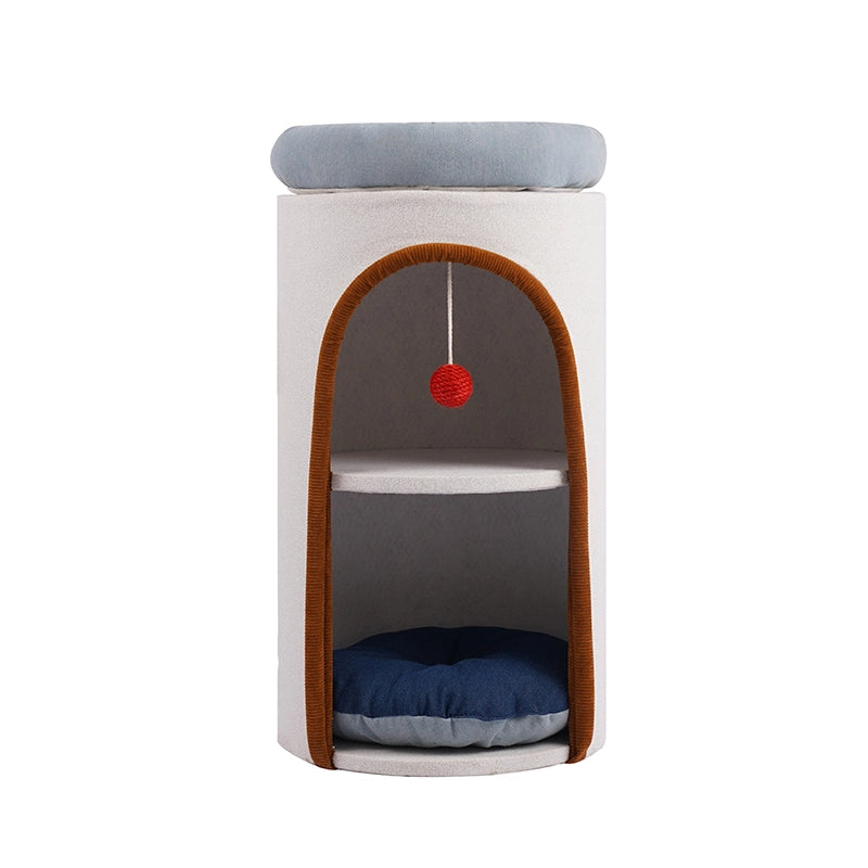 Denim Cat Tree & Bed