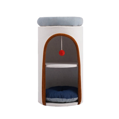 Denim Cat Tree & Bed