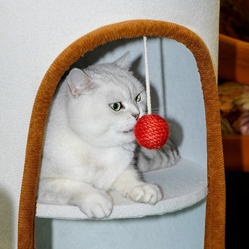 Denim Cat Tree & Bed