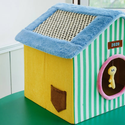 Foldable Enclosed Cat Box House