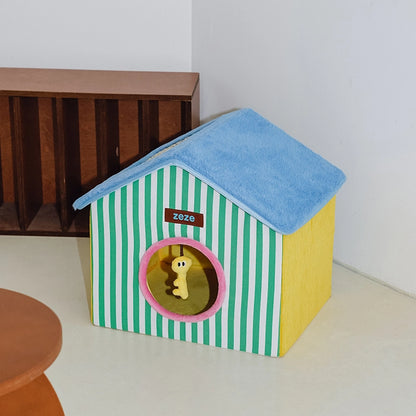 Foldable Enclosed Cat Box House