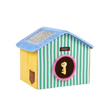 Foldable Enclosed Cat Box House