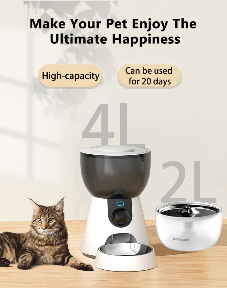 HD Camera Pet Feeder capacity