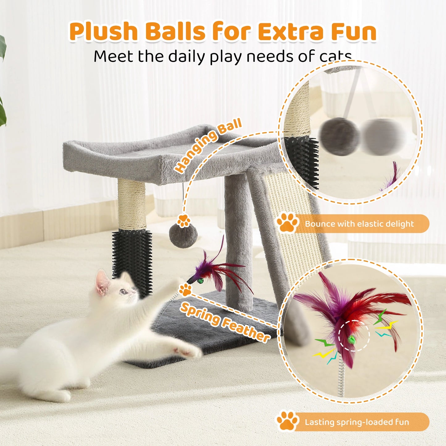 Multi-Functional Cat Tree Tower | Scratching, Playing & Resting 4-in-1 Set