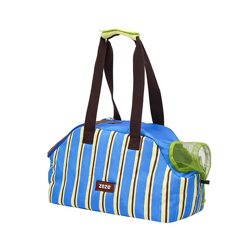 Color-Blocking Striped Pet Carrier
