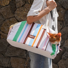 Color-Blocking Striped Pet Carrier