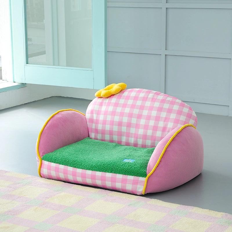 Pink Flower Pet Sofa Bed