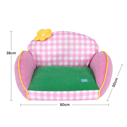 Pink Flower Pet Sofa Bed