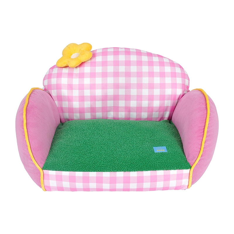 Pink Flower Pet Sofa Bed