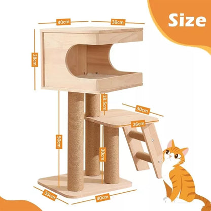 Solid Wood Cat Tree