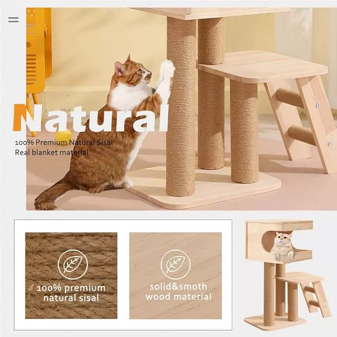 Solid Wood Cat Tree