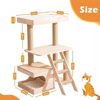 Solid Wood Cat Tree
