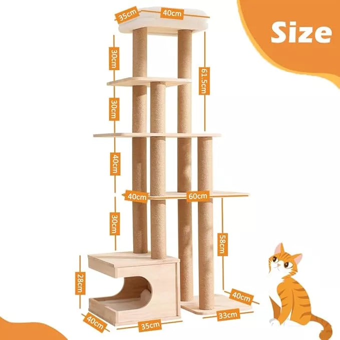 Solid Wood Cat Tree