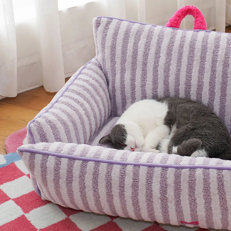 Striped Pet Sofa Bed