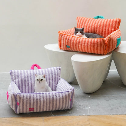 Striped Pet Sofa Bed