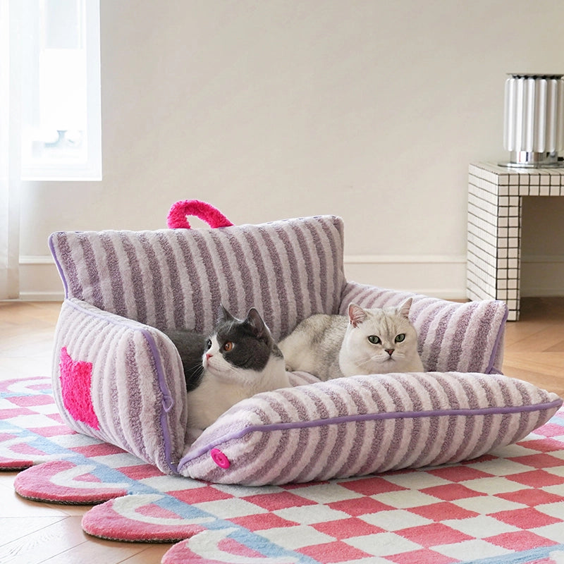 Striped Pet Sofa Bed