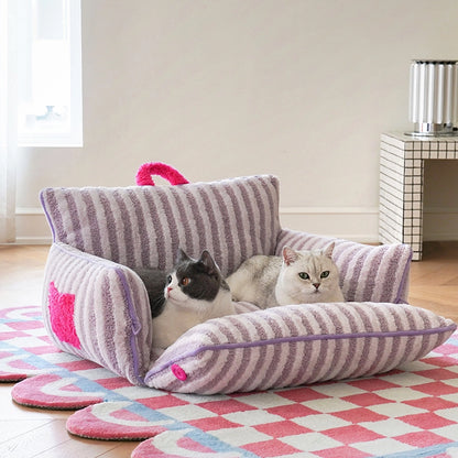 Striped Pet Sofa Bed