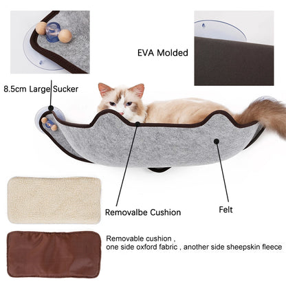 Window Perch Cat Hammock | Suction Cup & Space-Saving