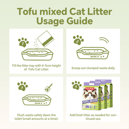 Tofu Mixed Cat Litter – Flushable, Zero Dust & Odor | FurryPals
