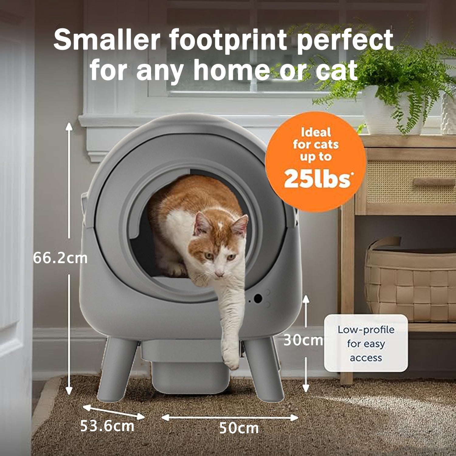 Smart Self-Cleaning Cat Litter Box size